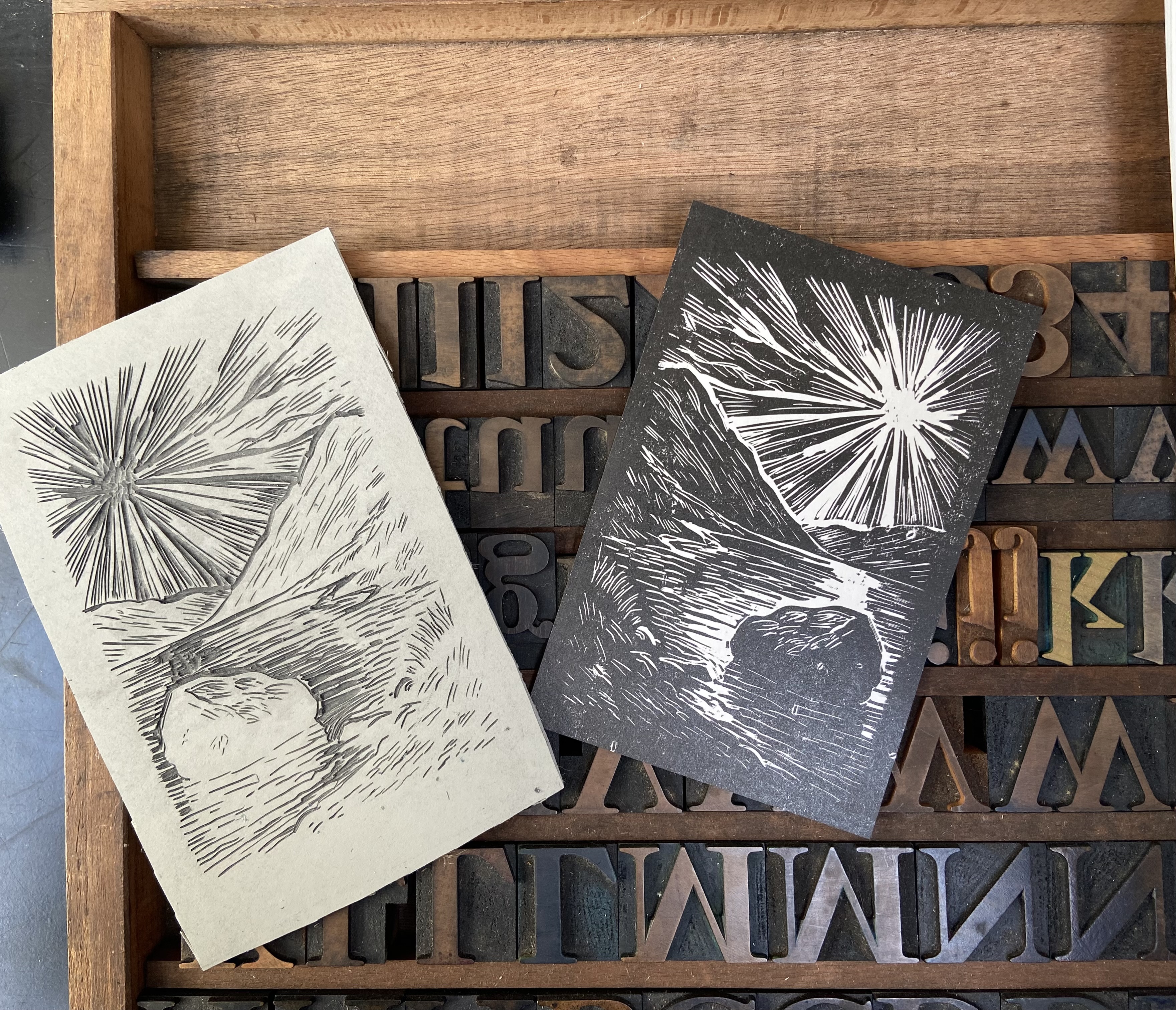 Lycidas linocut illustration